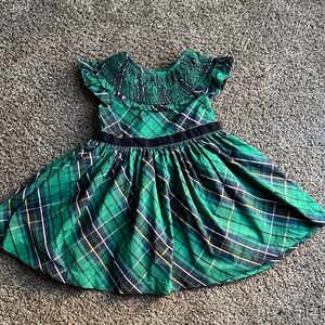 Janie and Jack Plaid Green Kids Dress